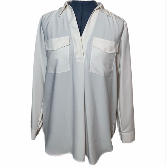 Ann Taylor Factory Tops - Ann Taylor Factory Long Sleeve Cream Top